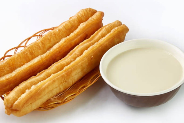Soybean Milk and Deep-Fried Dough Sticks chinese breakfast food 